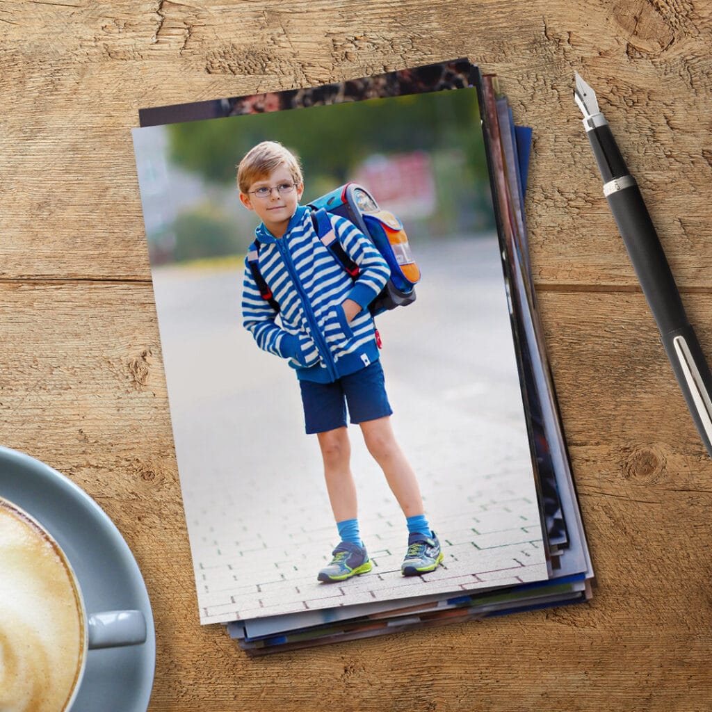 Create multiple prints of your child looking adorable in their new school clothes on the first day of school.