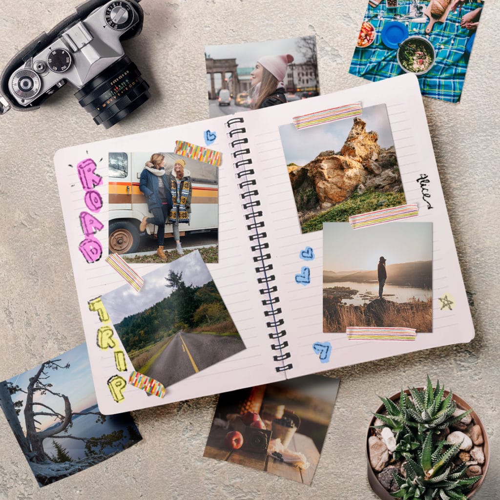Create a Scrapbook using vacation and other fun photos