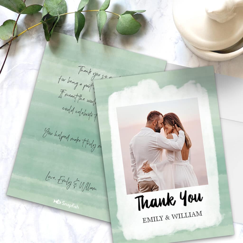 Wedding thank you flat cards