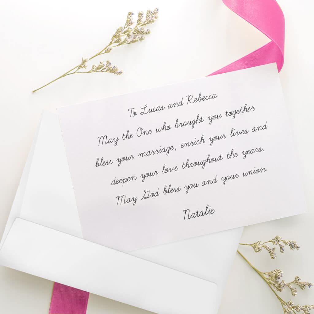 religious wedding card sentiment