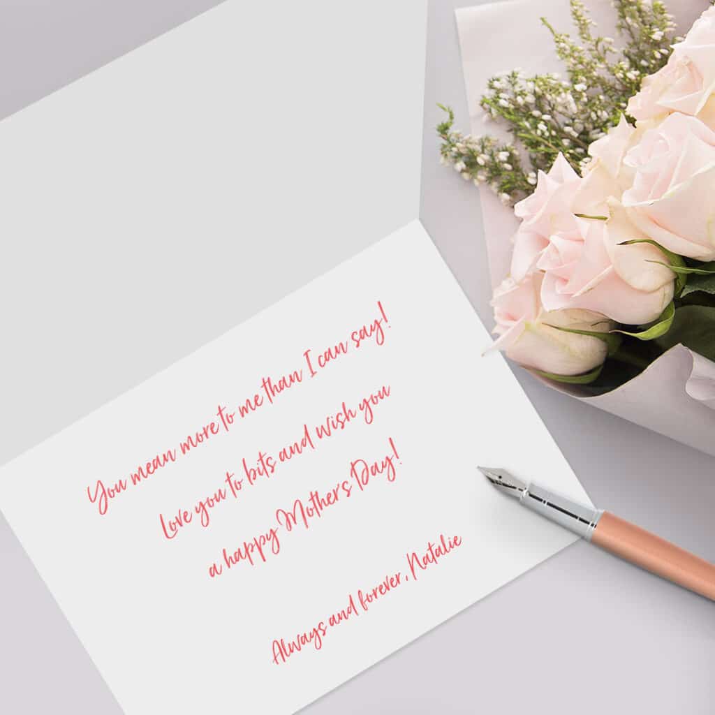add a little poem for your mothers day card message