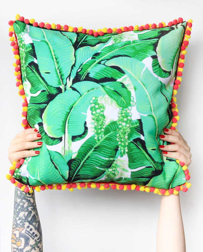 DIY Pom-Pom Pillow Tutorial By The Crafted Life