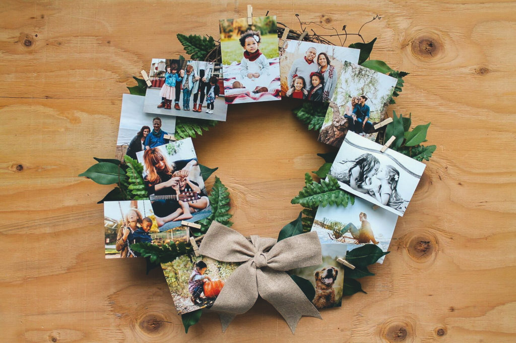 DIY Festive Photo Prints Wreath