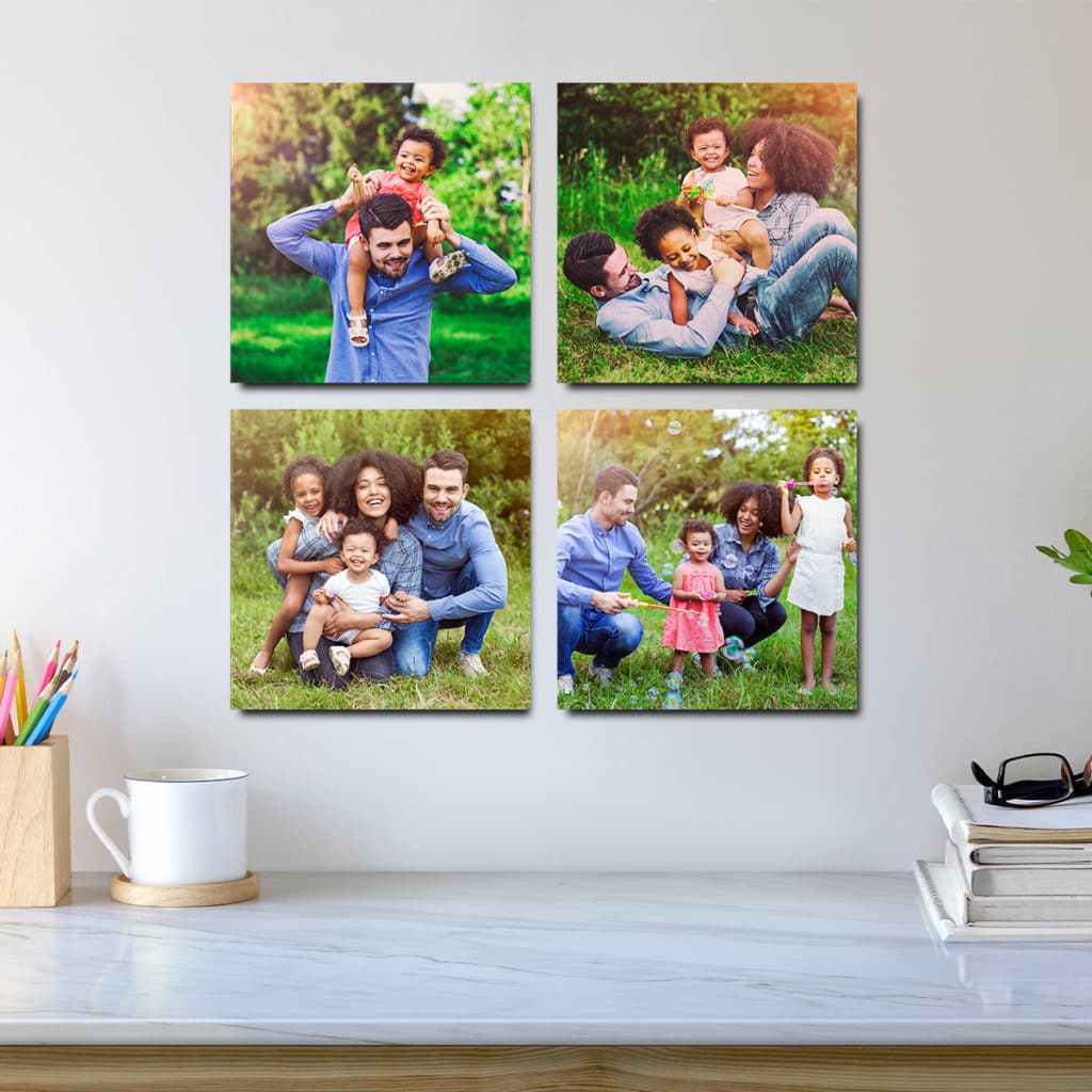 Photo Tiles are easy to swap out on your wall - without damaging your decor
