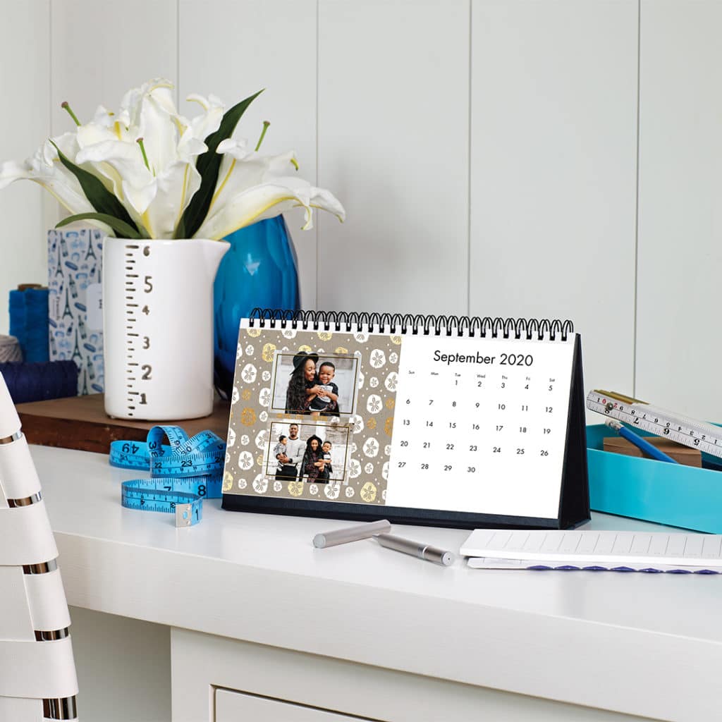 Create desk calendars with photos - start from any month.